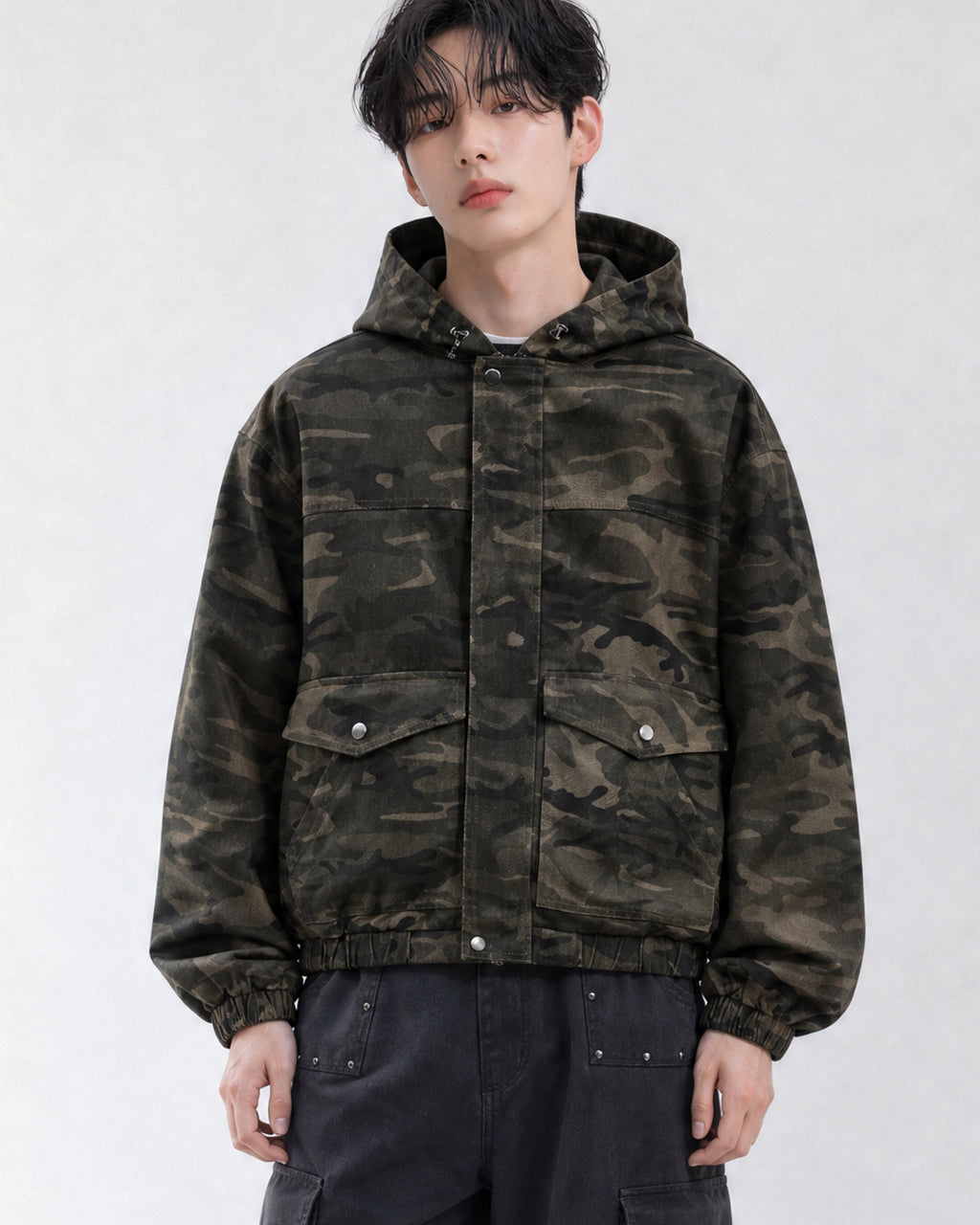 (UNISEX) Over Cotton Hooded Jacket