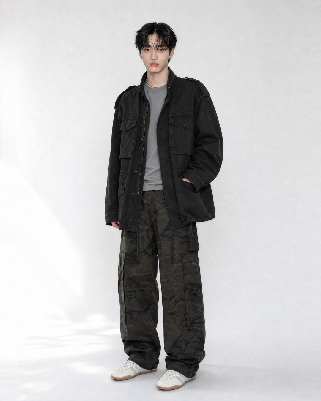 (UNISEX) M-65 Washed Field Jacket
