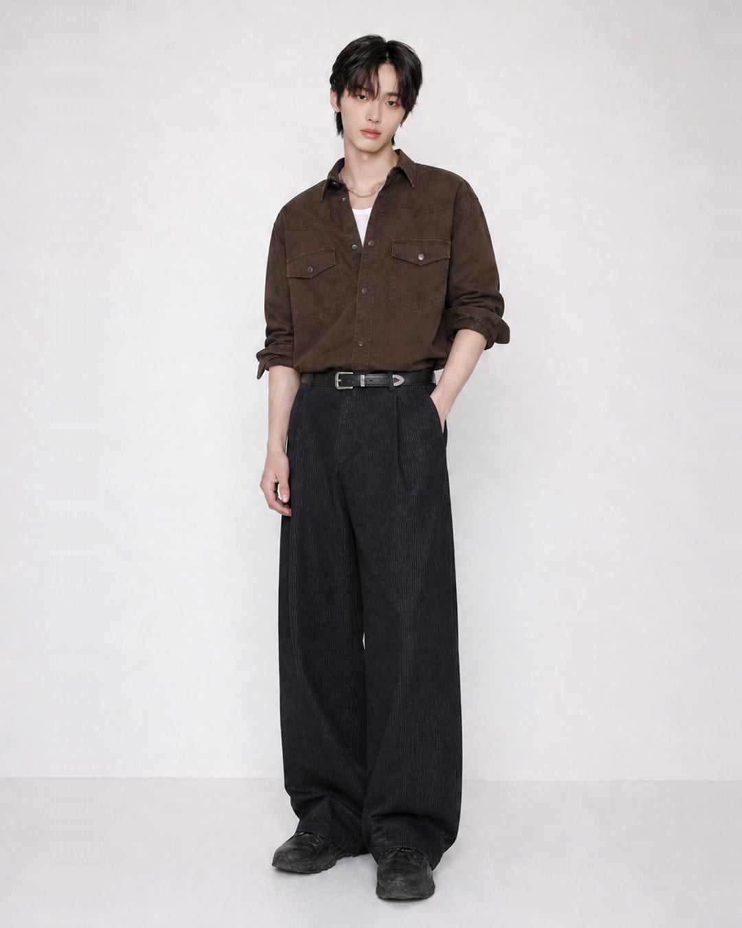 (UNISEX) Western Over Cotton Shirt