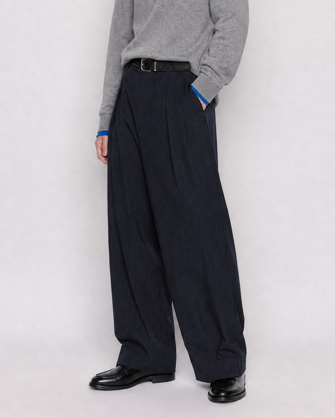 (UNISEX) Pintuck Stripe Wide Slacks