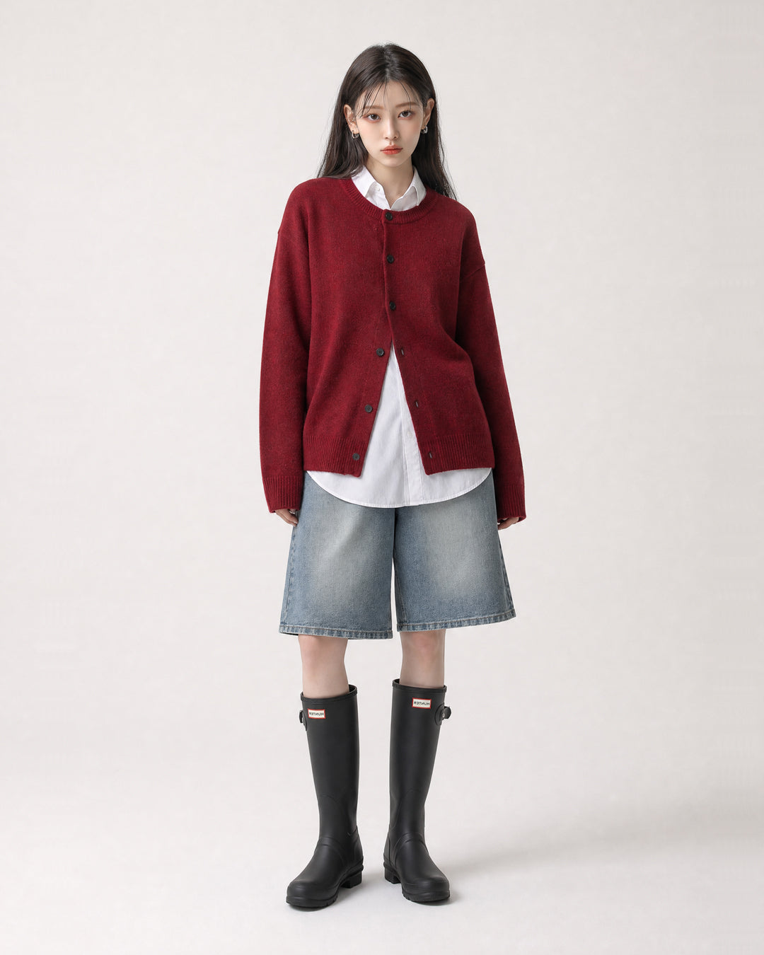 (UNISEX) Wool-Blend Knit Cardigan