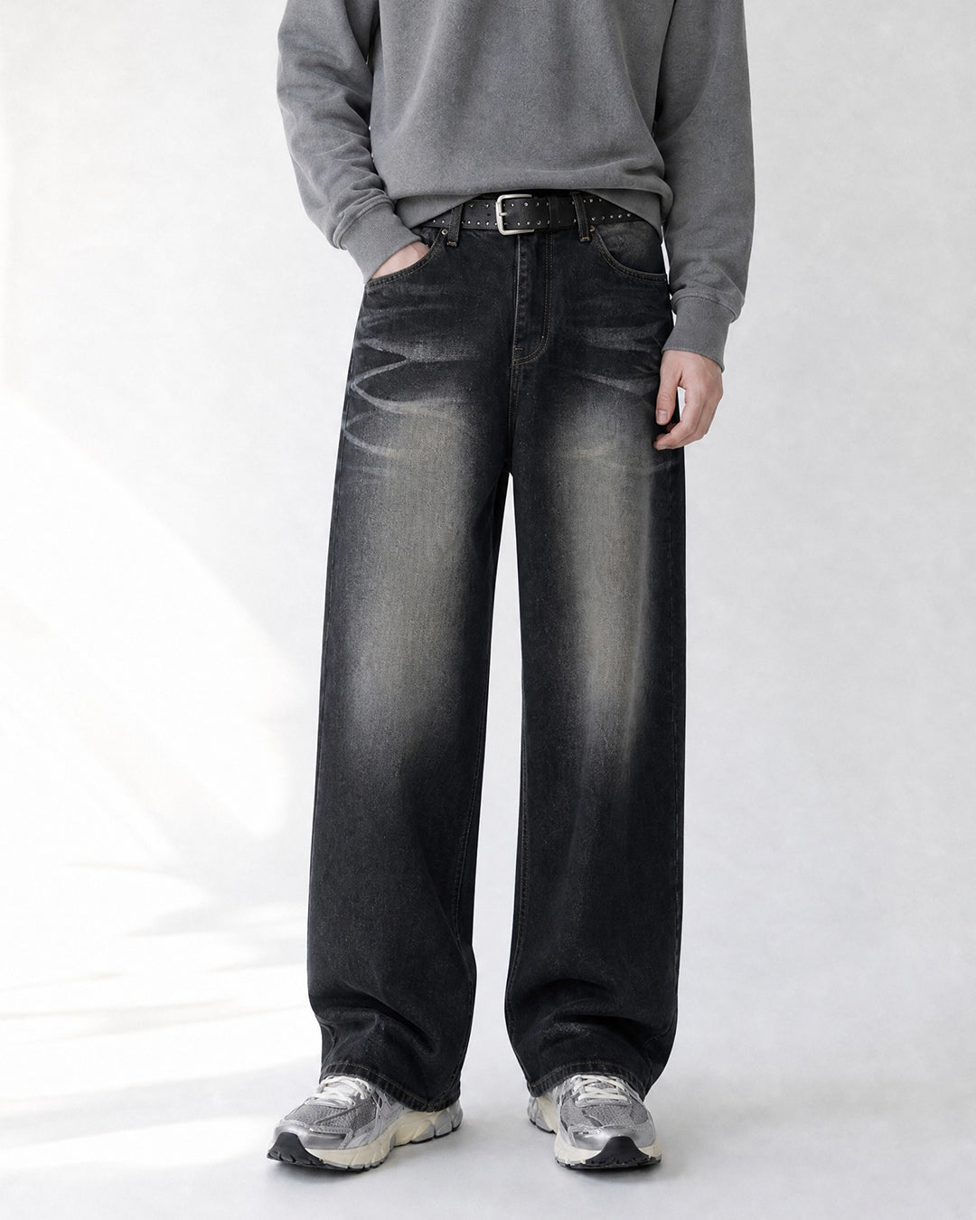 (UNISEX) Stone Domingo Wide Jeans