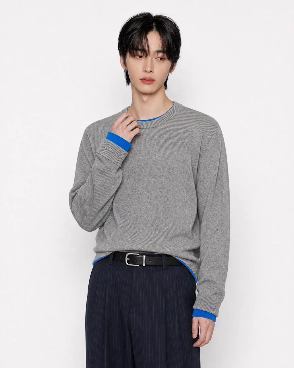 (UNISEX) Colorblock Round Knit