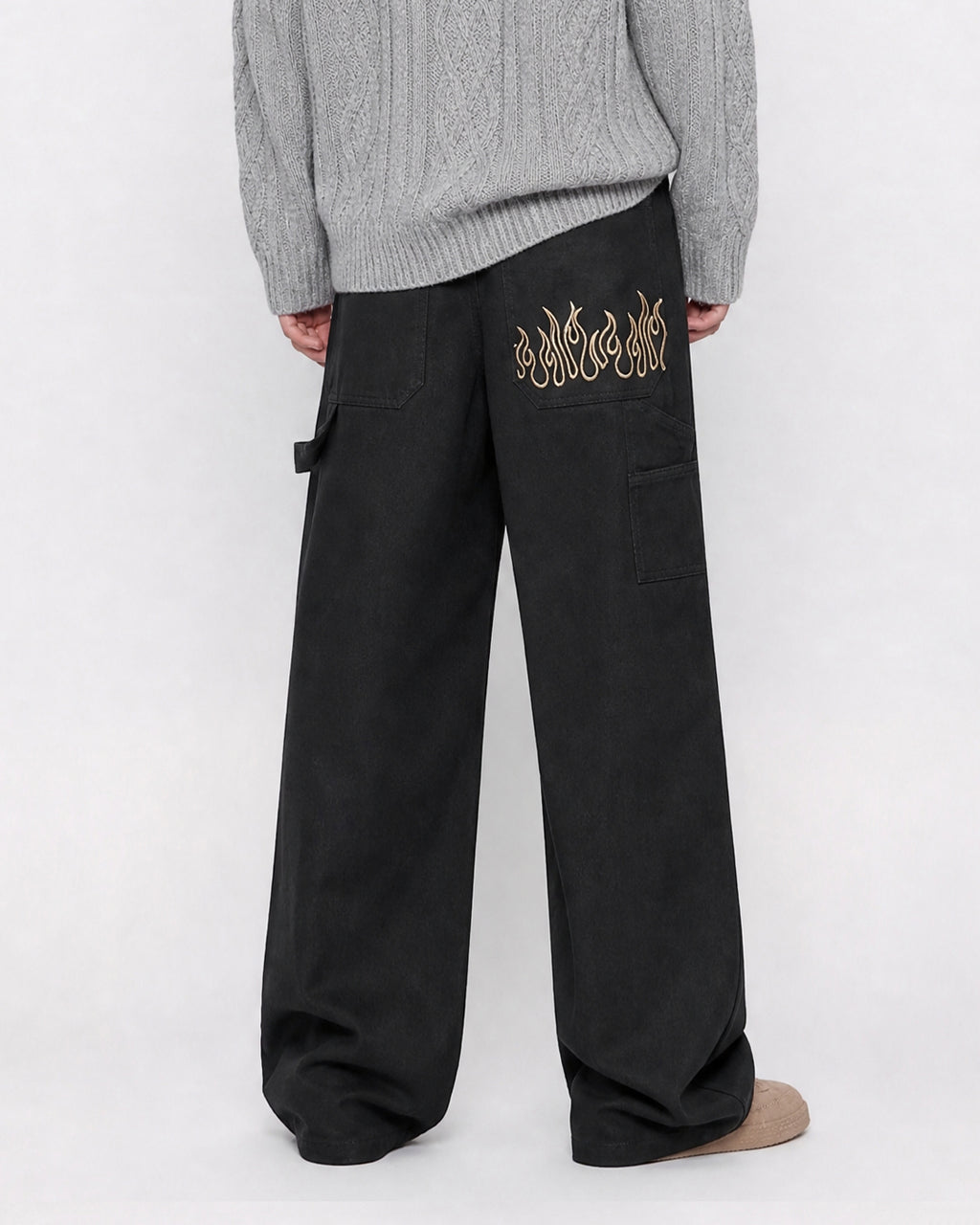 (UNISEX) Flame Double Knee Cotton Pants