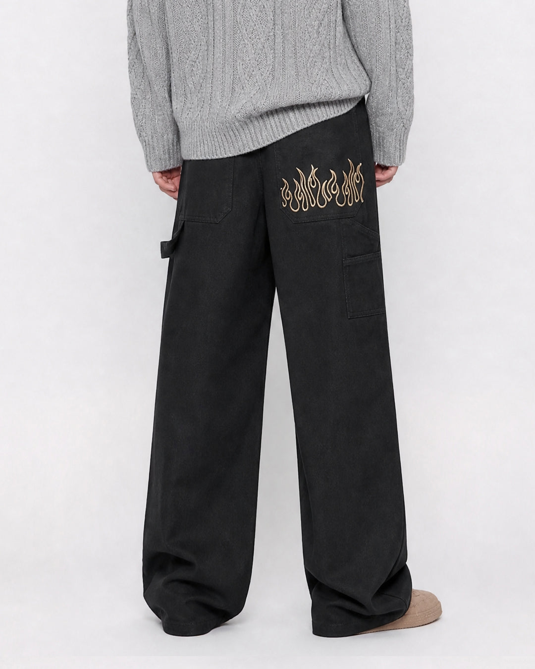 (UNISEX) Flame Double Knee Cotton Pants