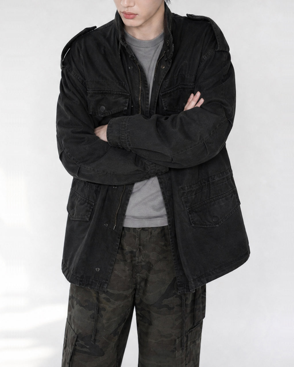 (UNISEX) M-65 Washed Field Jacket