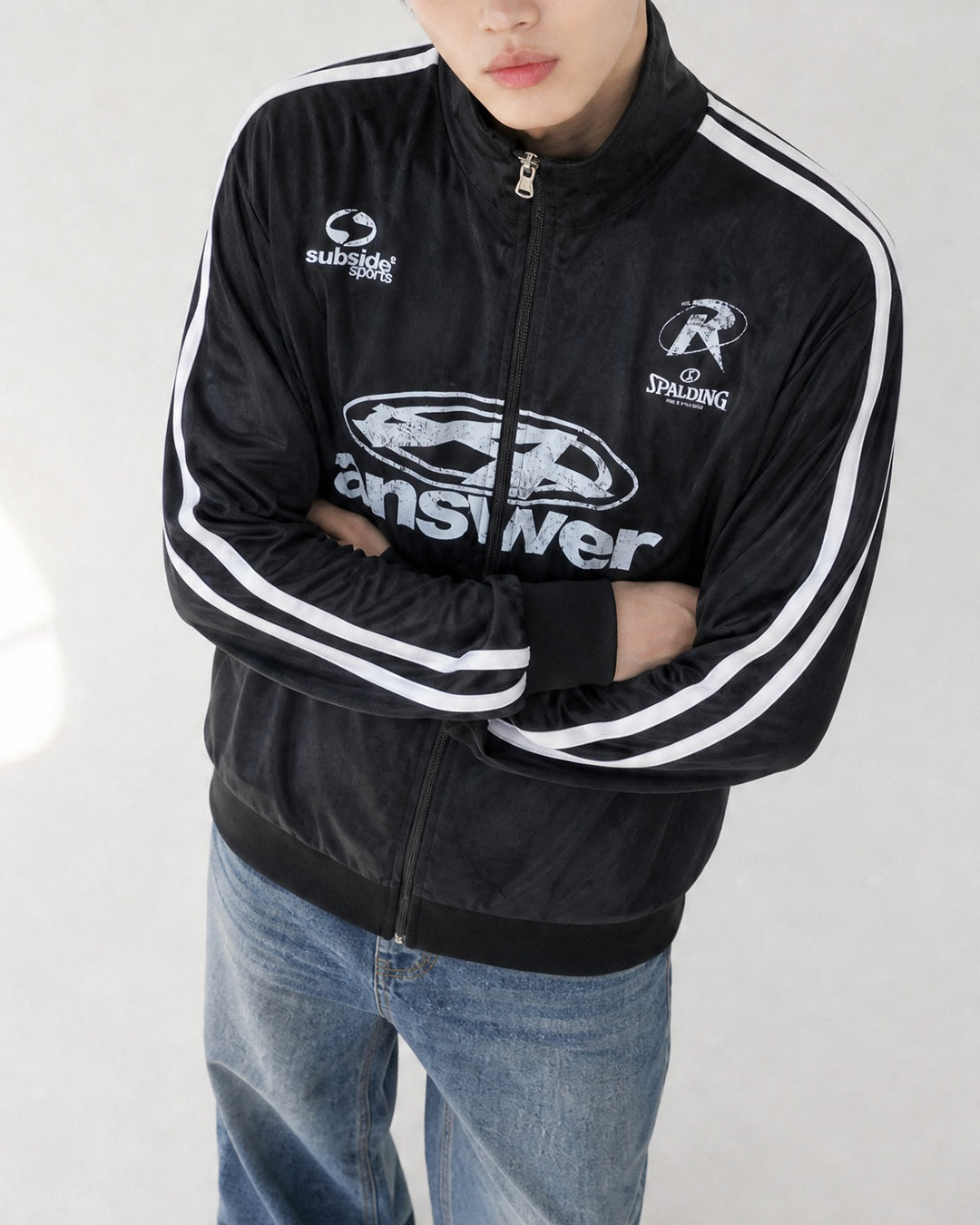 (UNISEX) Velour Track Jersey Jacket