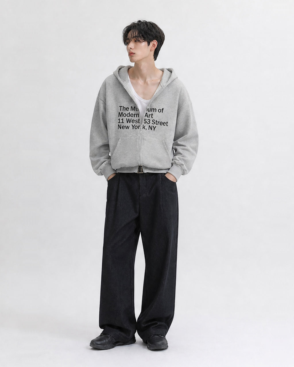 (UNISEX) Museum Bonded Hood Zip-Up