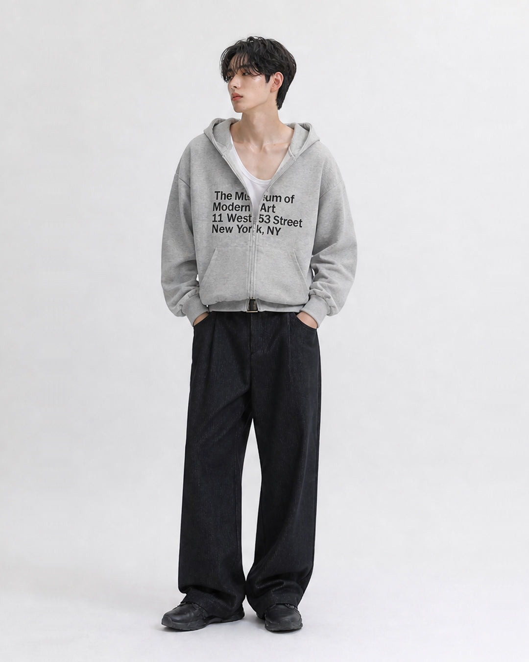 (UNISEX) Museum Bonded Hood Zip-Up