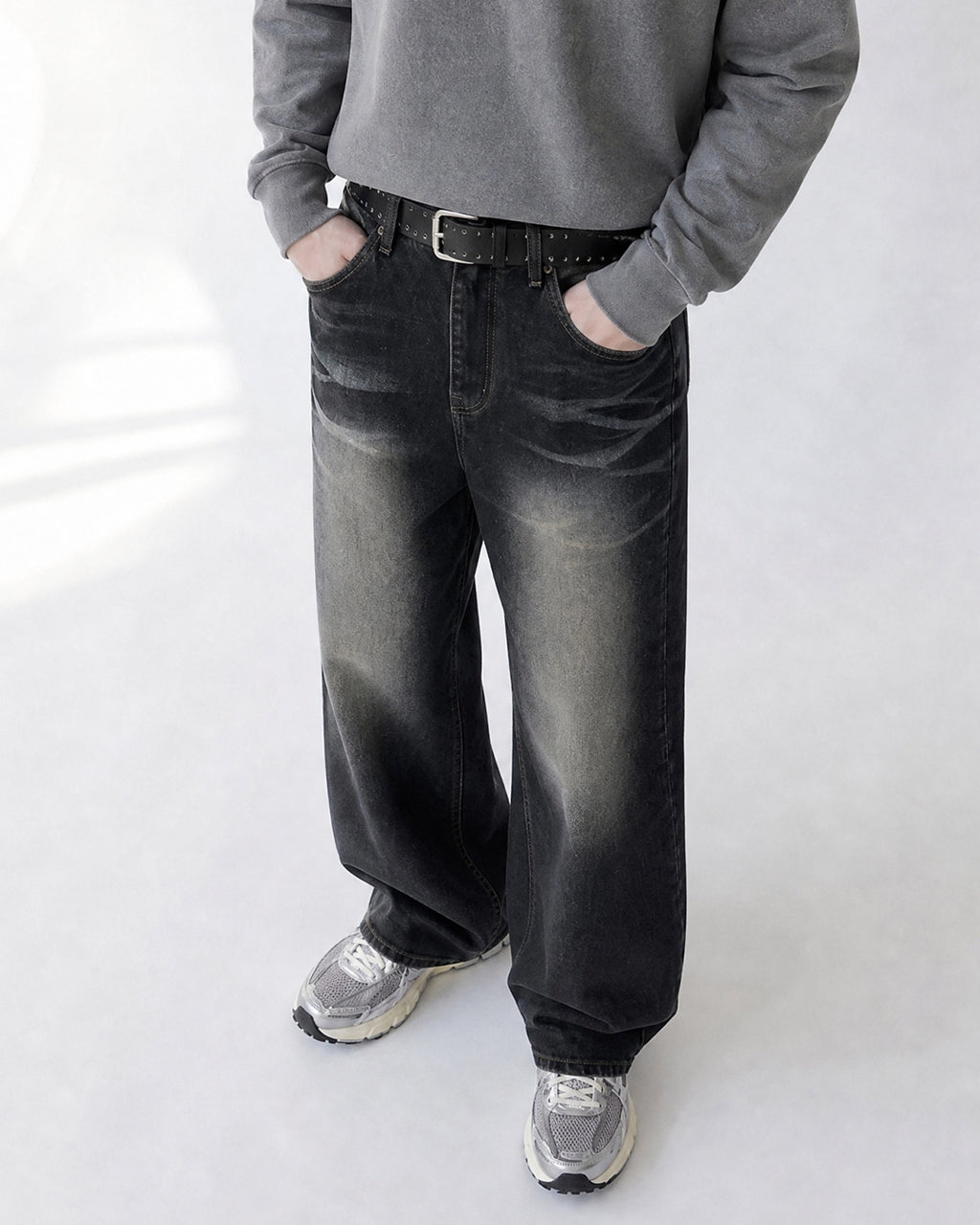 (UNISEX) Stone Domingo Wide Jeans