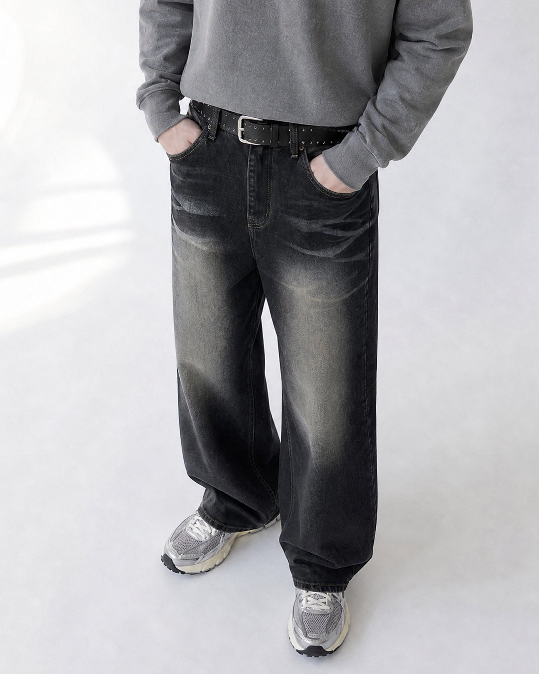 (UNISEX) Stone Domingo Wide Jeans