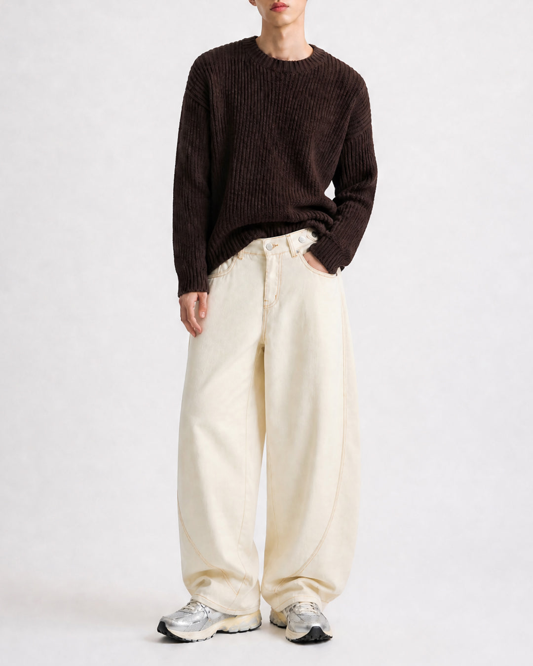 (UNISEX) Curve Non-fade Denim Pants