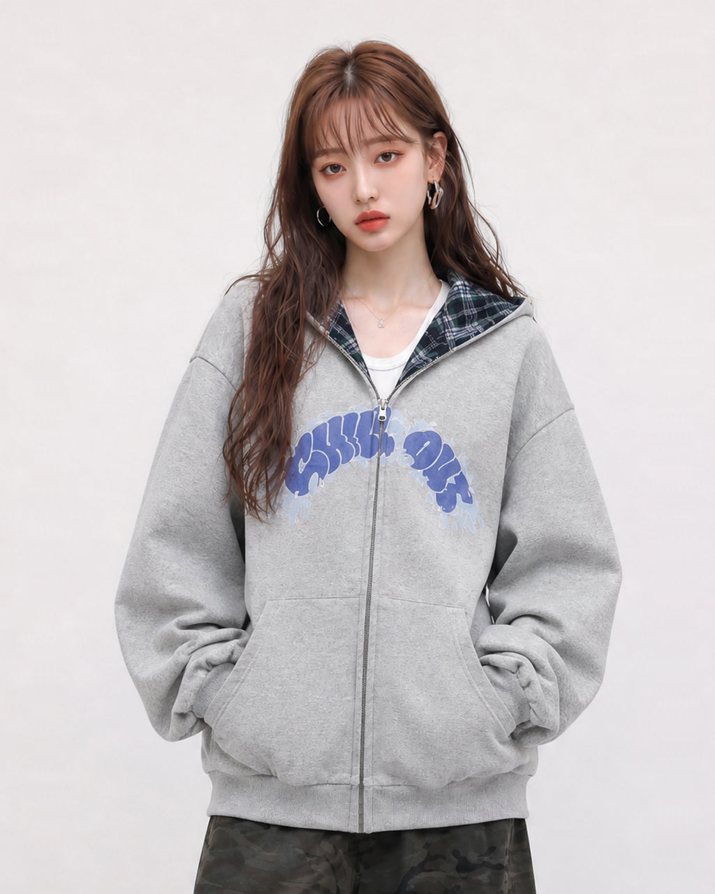 (UNISEX) Chill Reversible Over Hood Zip-Up
