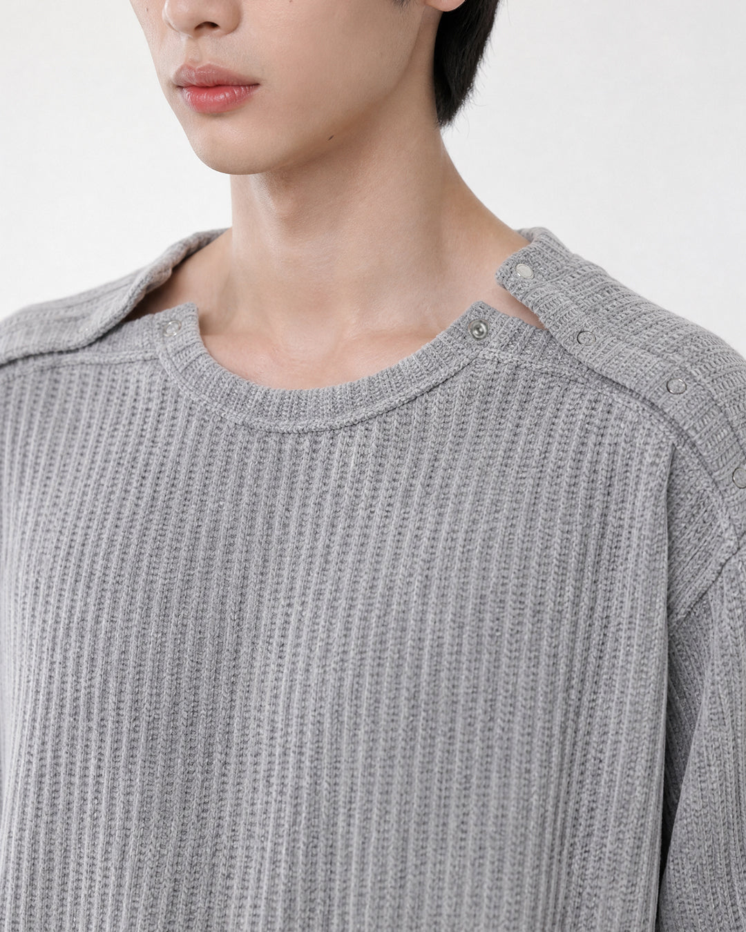 (UNISEX) Double Henley Neck Long Sleeve