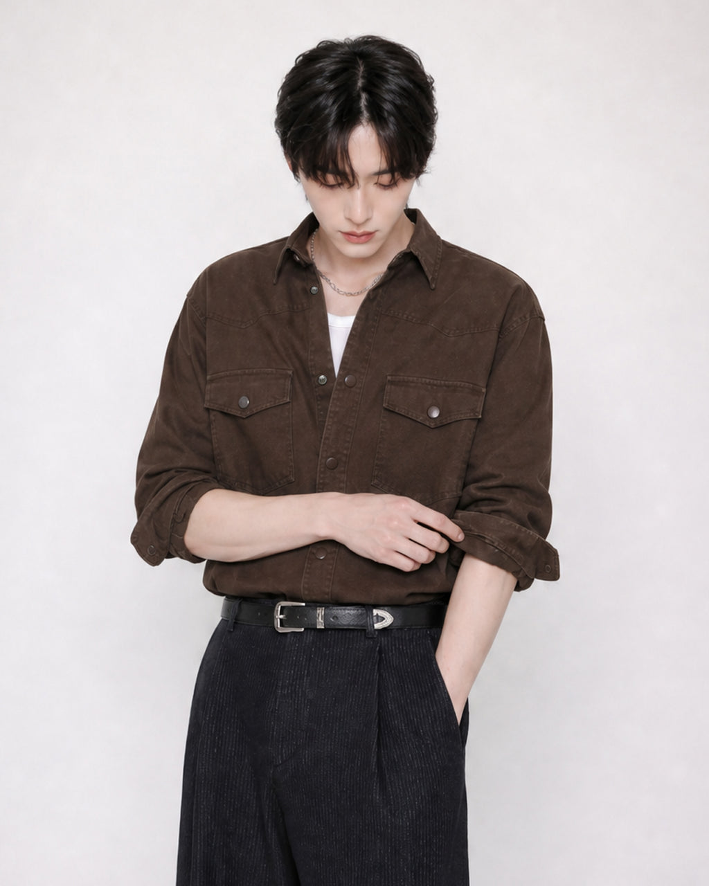 (UNISEX) Western Over Cotton Shirt