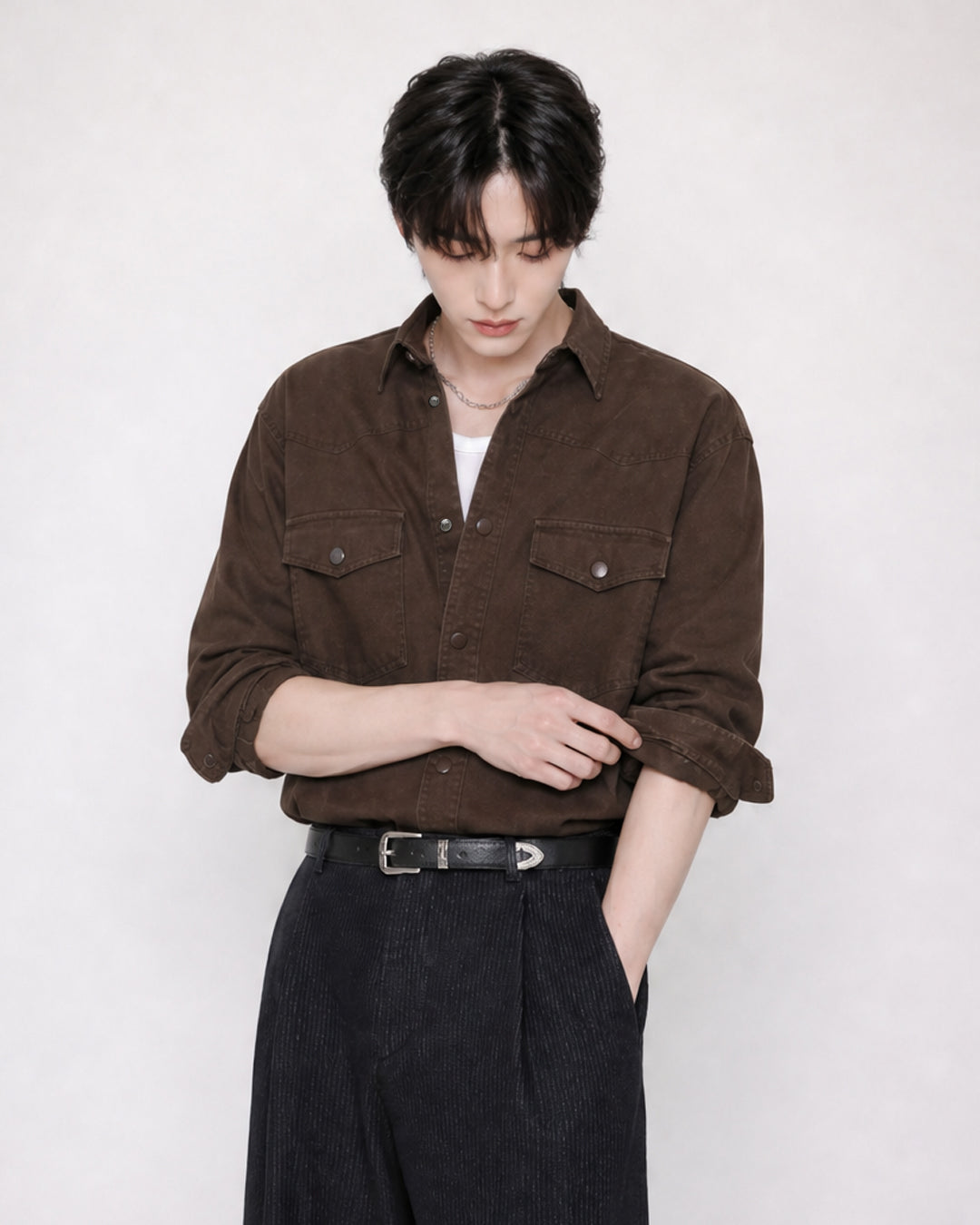(UNISEX) Western Over Cotton Shirt