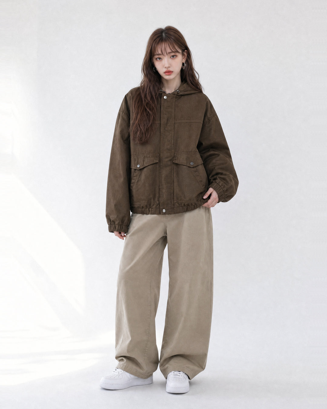 (UNISEX) Over Cotton Hooded Jacket