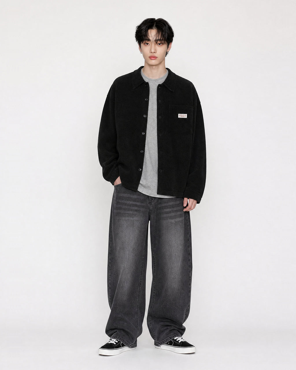(UNISEX) Corduroy Shirt Cardigan