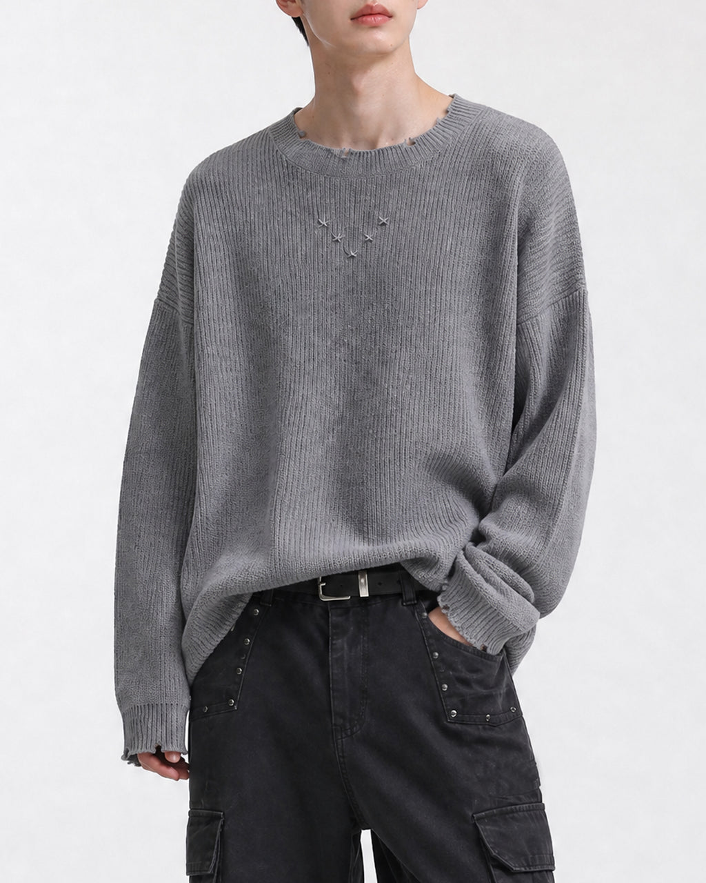 (UNISEX) Studs Over Knit