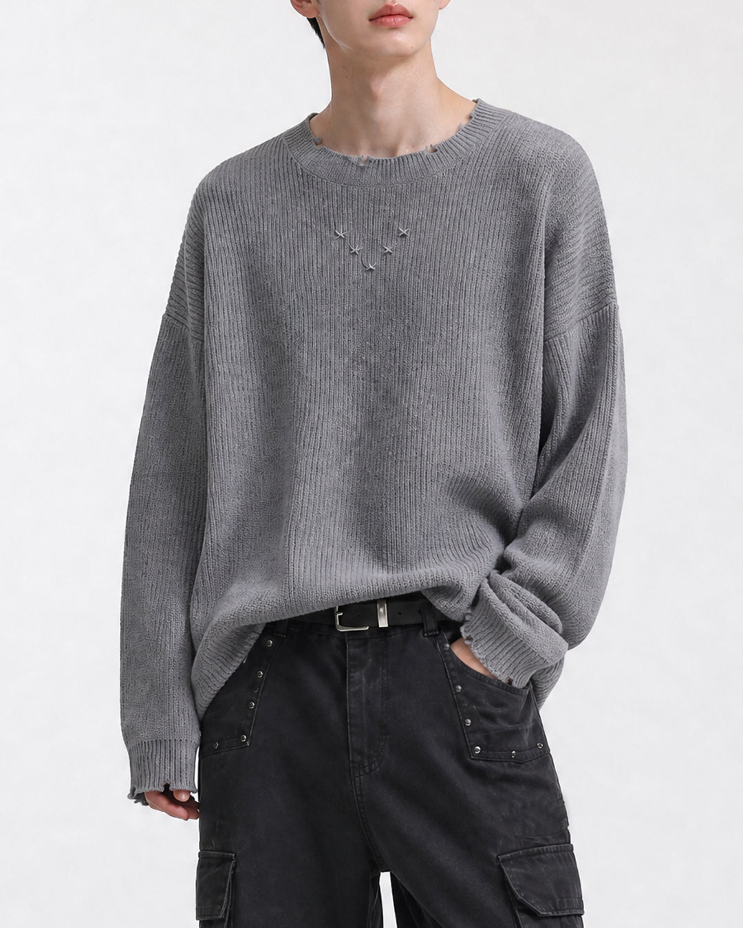 (UNISEX) Studs Over Knit