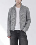 (UNISEX) Napoleon Braid Knit Zip Up