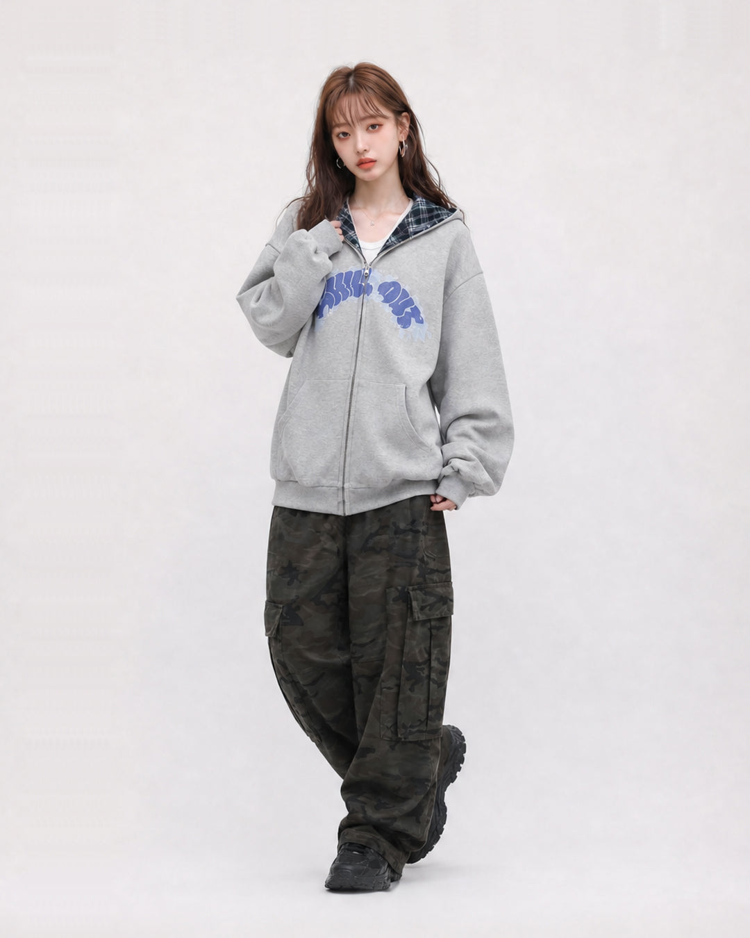 (UNISEX) Chill Reversible Over Hood Zip-Up