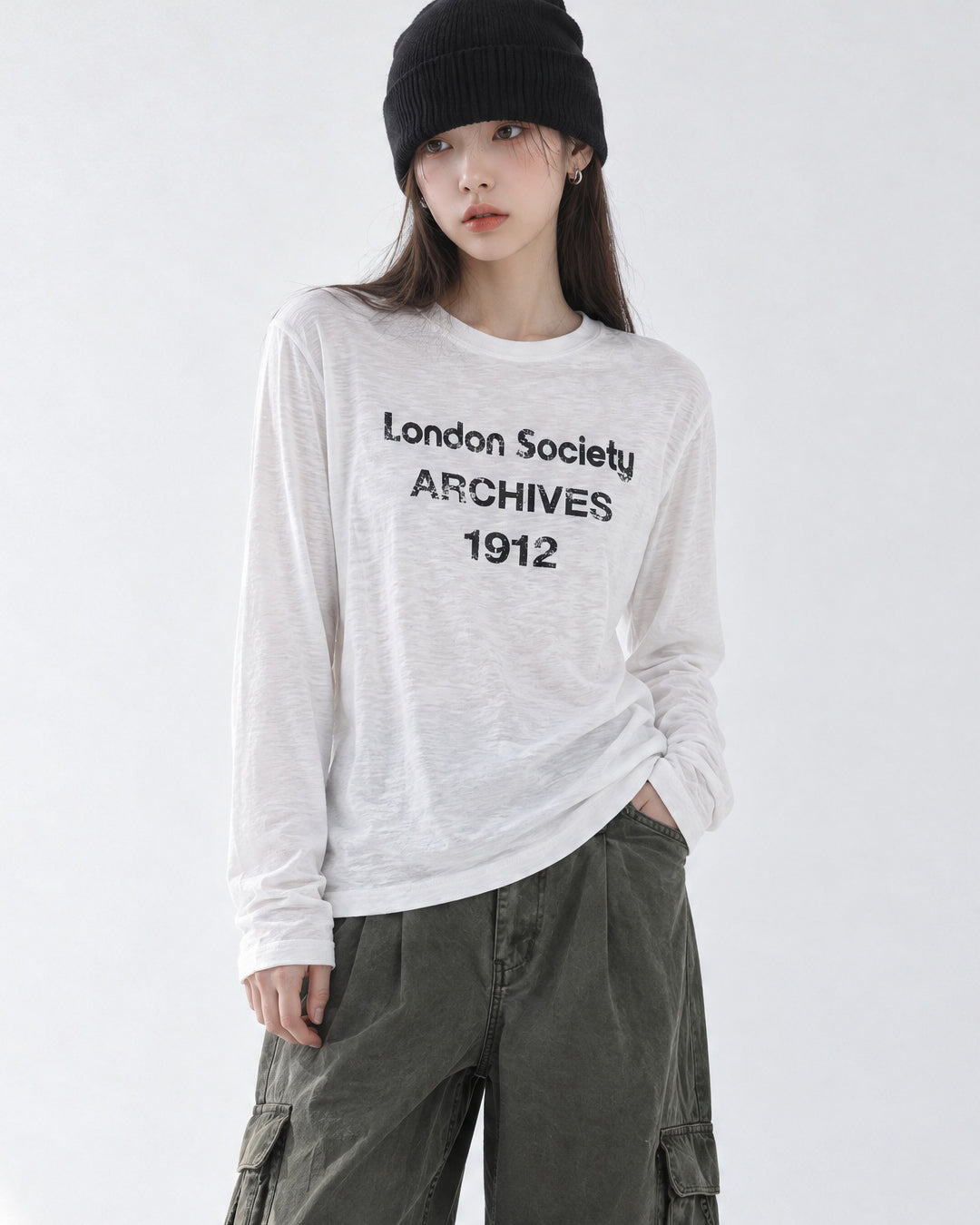 (UNISEX) London Long Sleeve Slub Tee