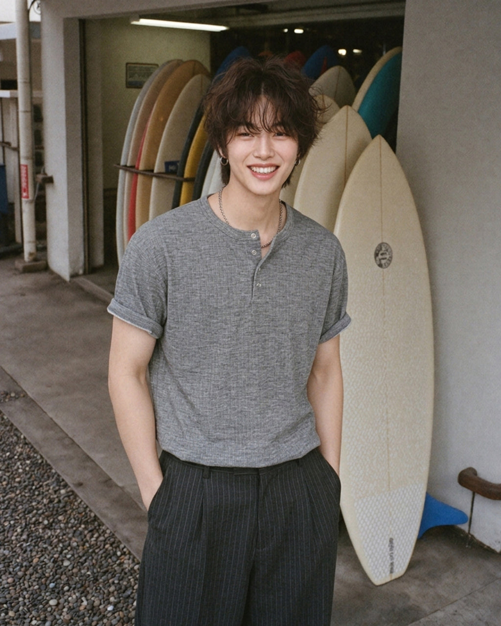 (M's) Allday Henley Neck T-shirt