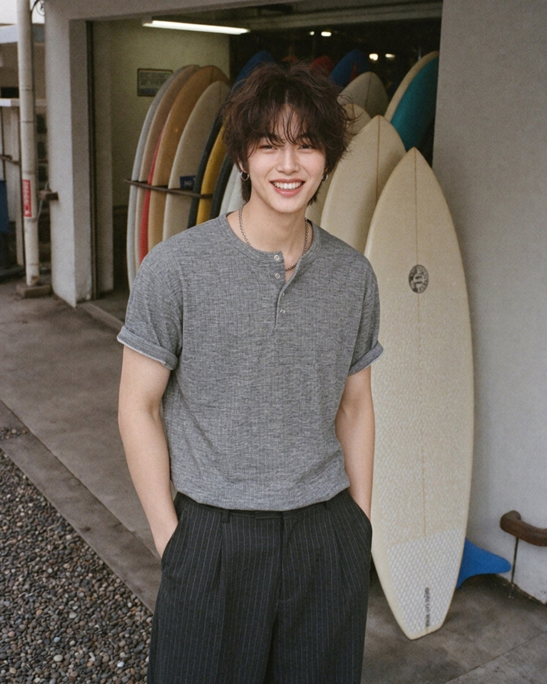 (M's) Allday Henley Neck T-shirt