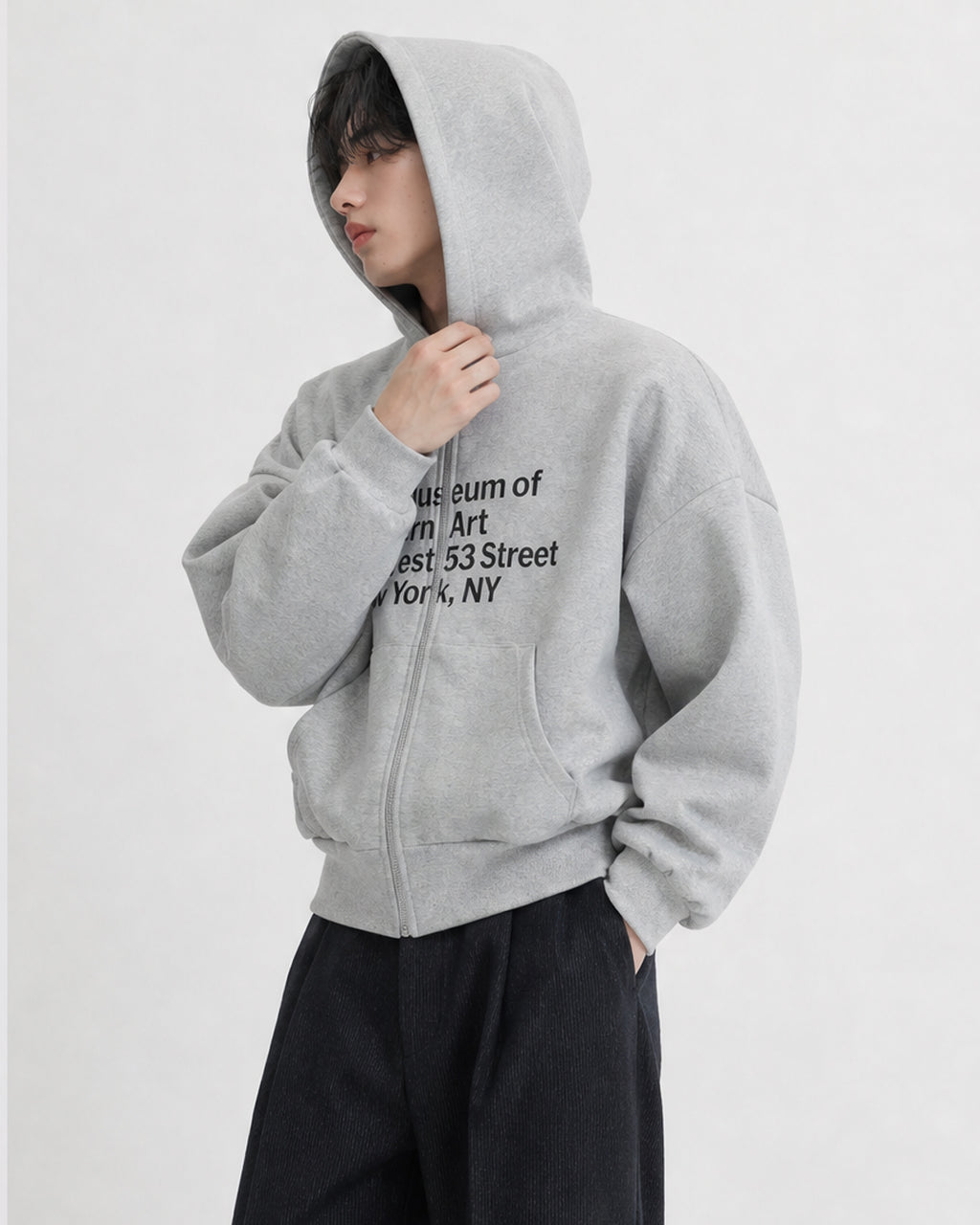 (UNISEX) Museum Bonded Hood Zip-Up