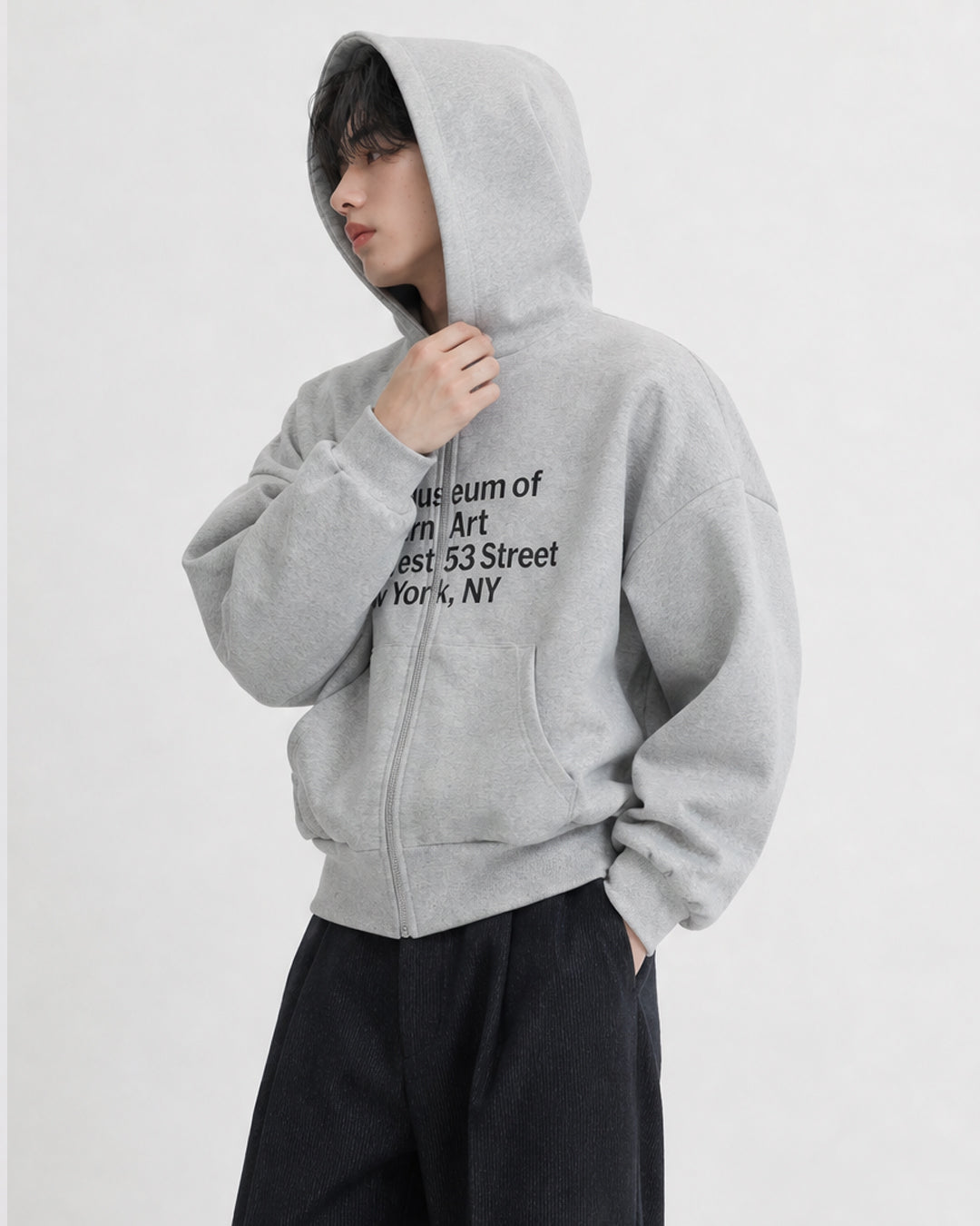 (UNISEX) Museum Bonded Hood Zip-Up