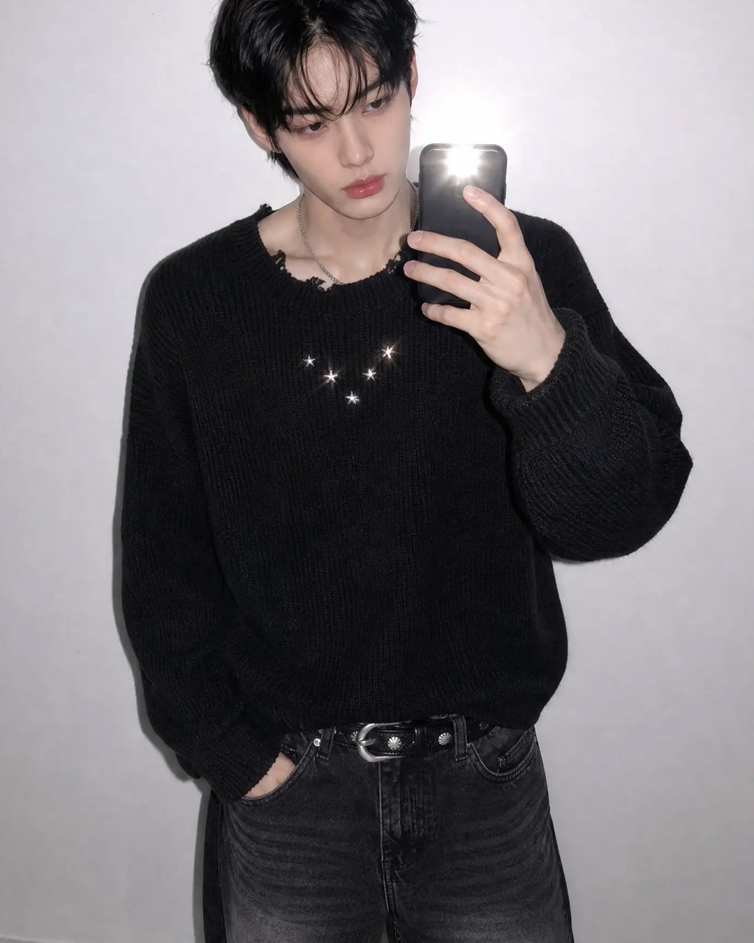 (UNISEX) Studs Over Knit