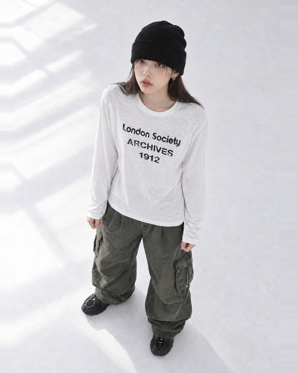 (UNISEX) London Long Sleeve Slub Tee