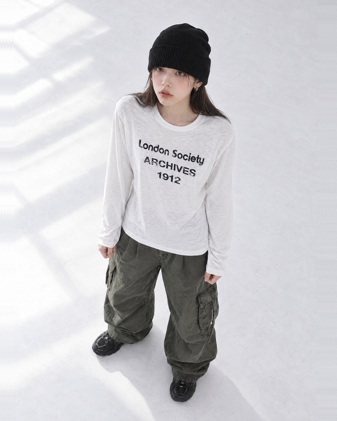 (UNISEX) London Long Sleeve Slub Tee