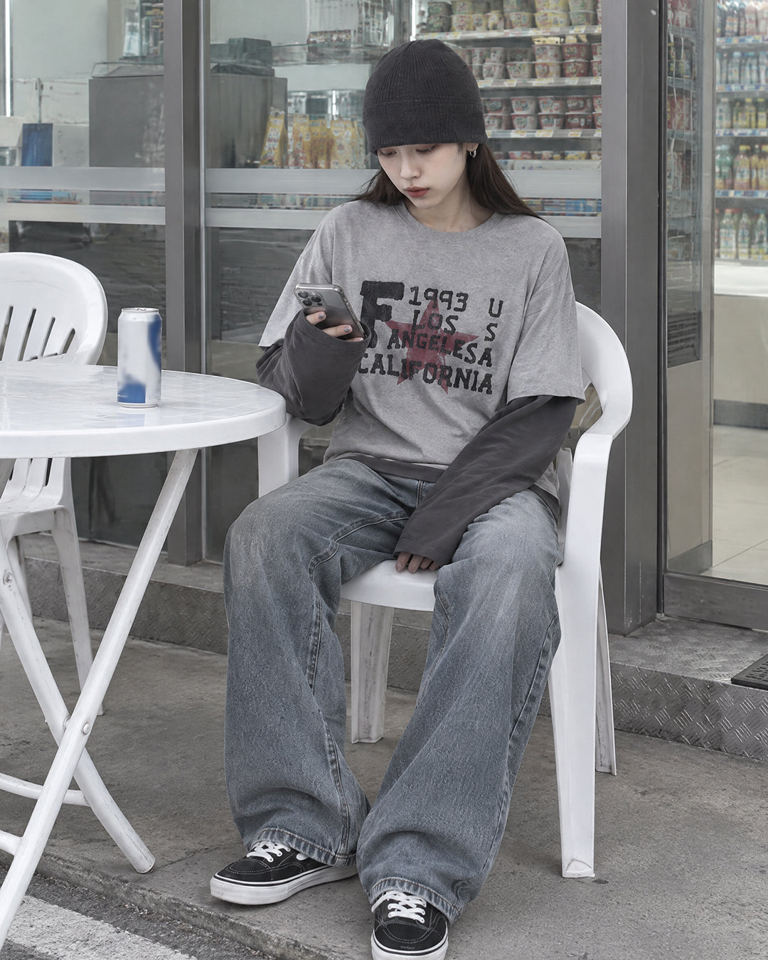 (UNISEX) Retro Star Layered Long Sleeve