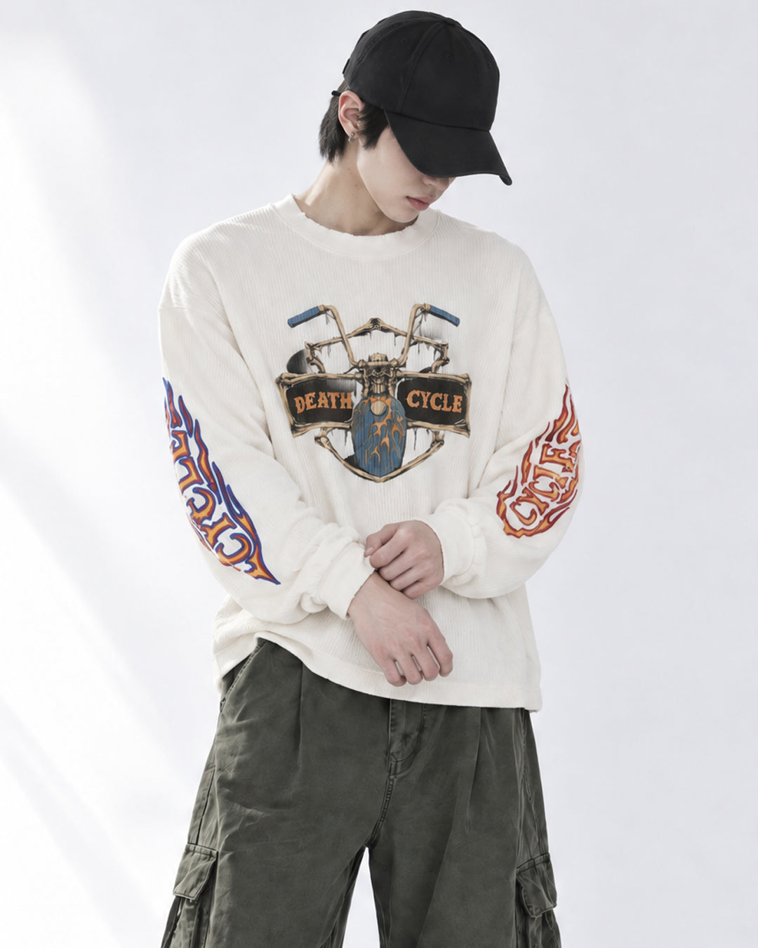 (UNISEX) Cycle Washed Waffle Long Sleeve