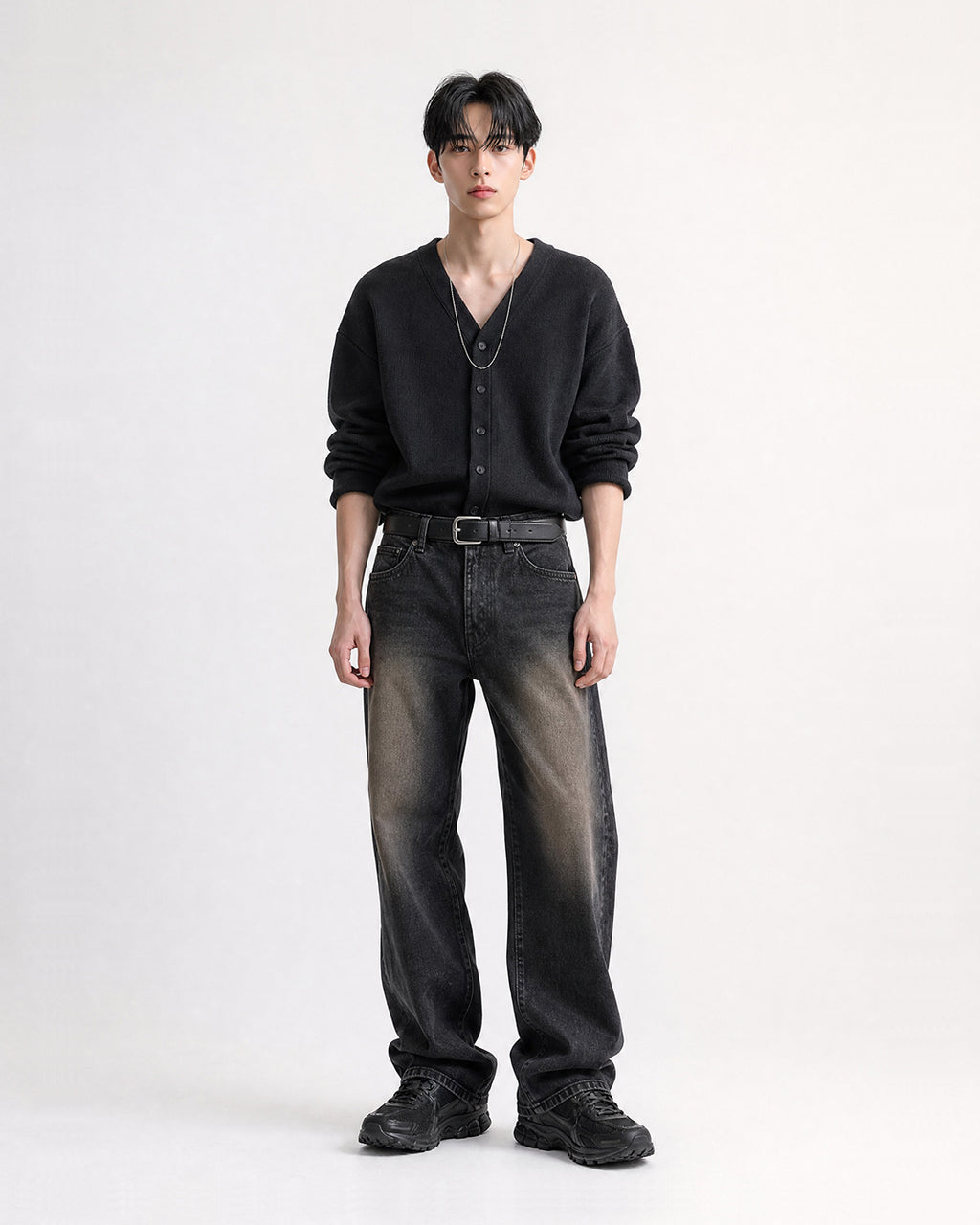 (UNISEX) Knitted V-Neck Cardigan