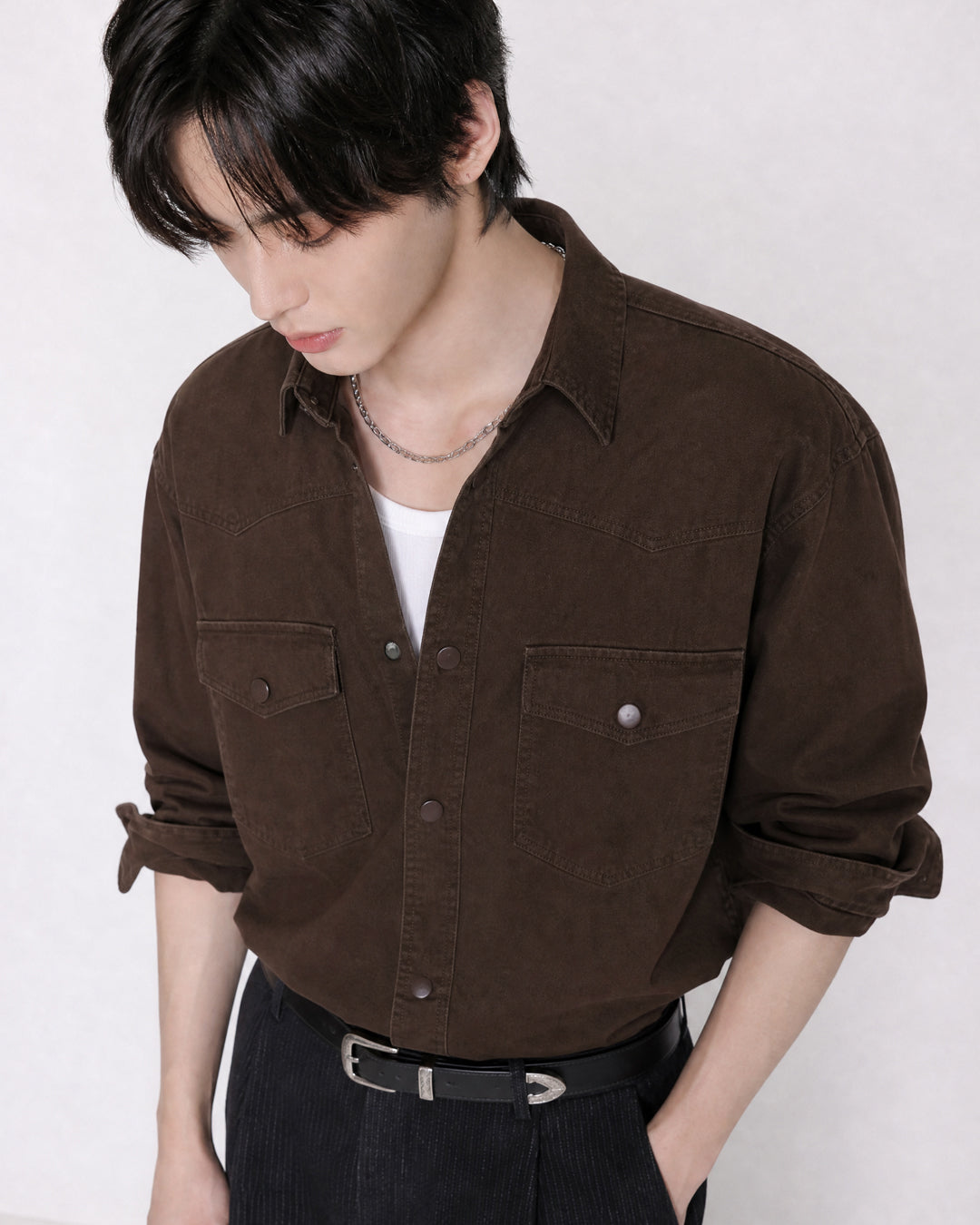 (UNISEX) Western Over Cotton Shirt