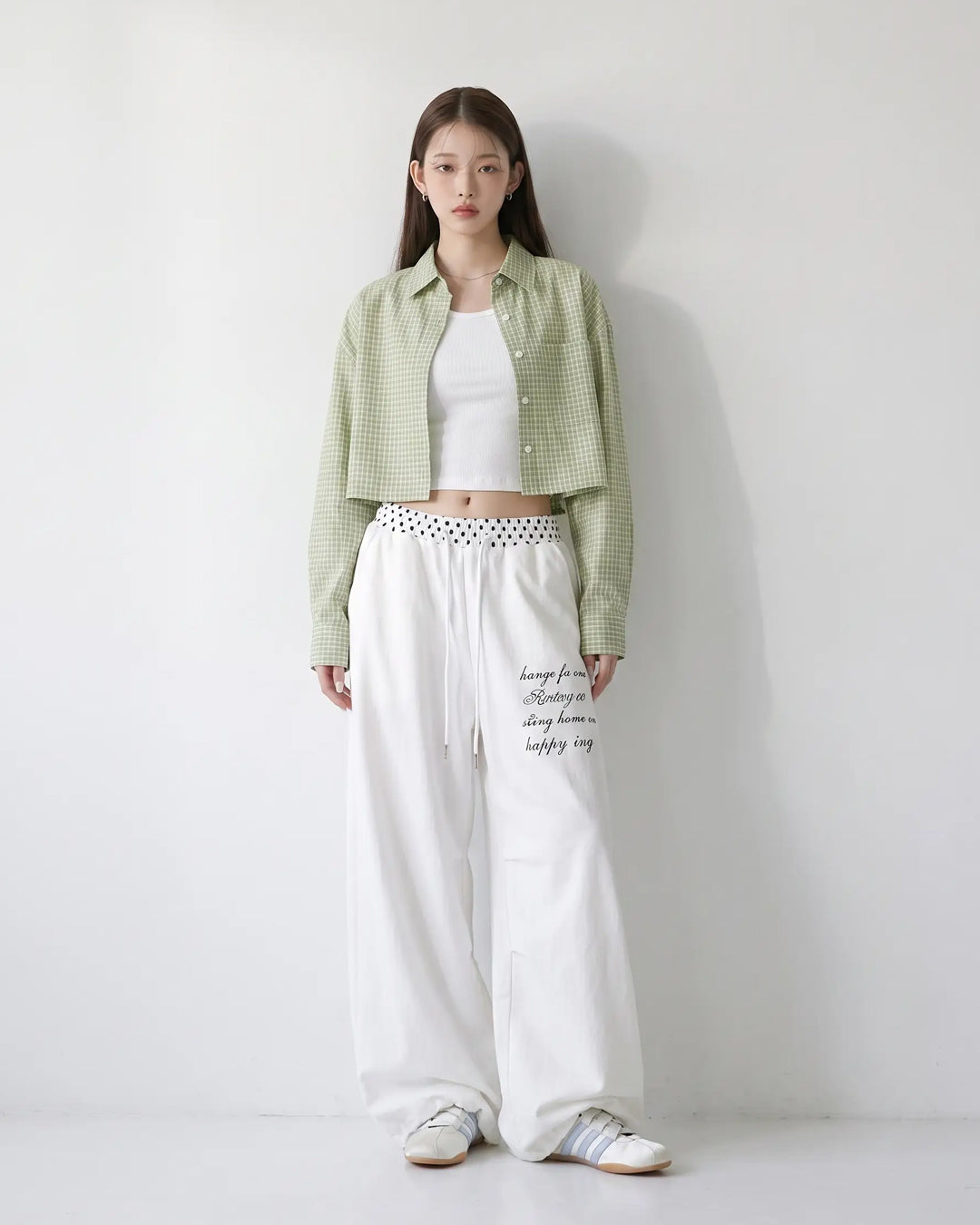 (W's) Dot Banding Wide Sweatpants