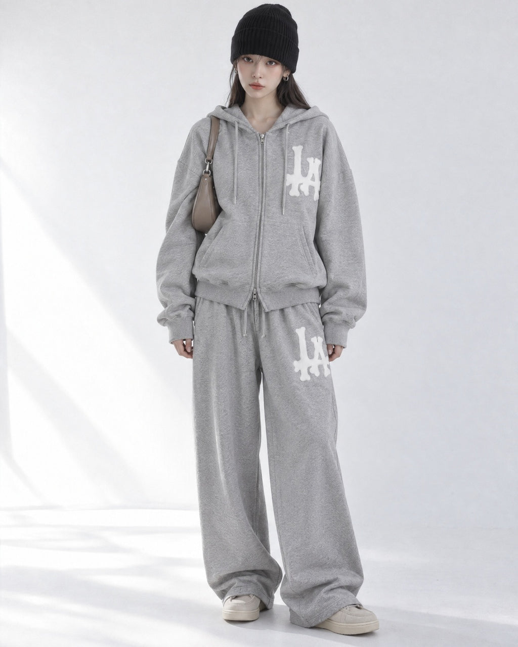 (UNISEX) LA Crop Hood Zip-up