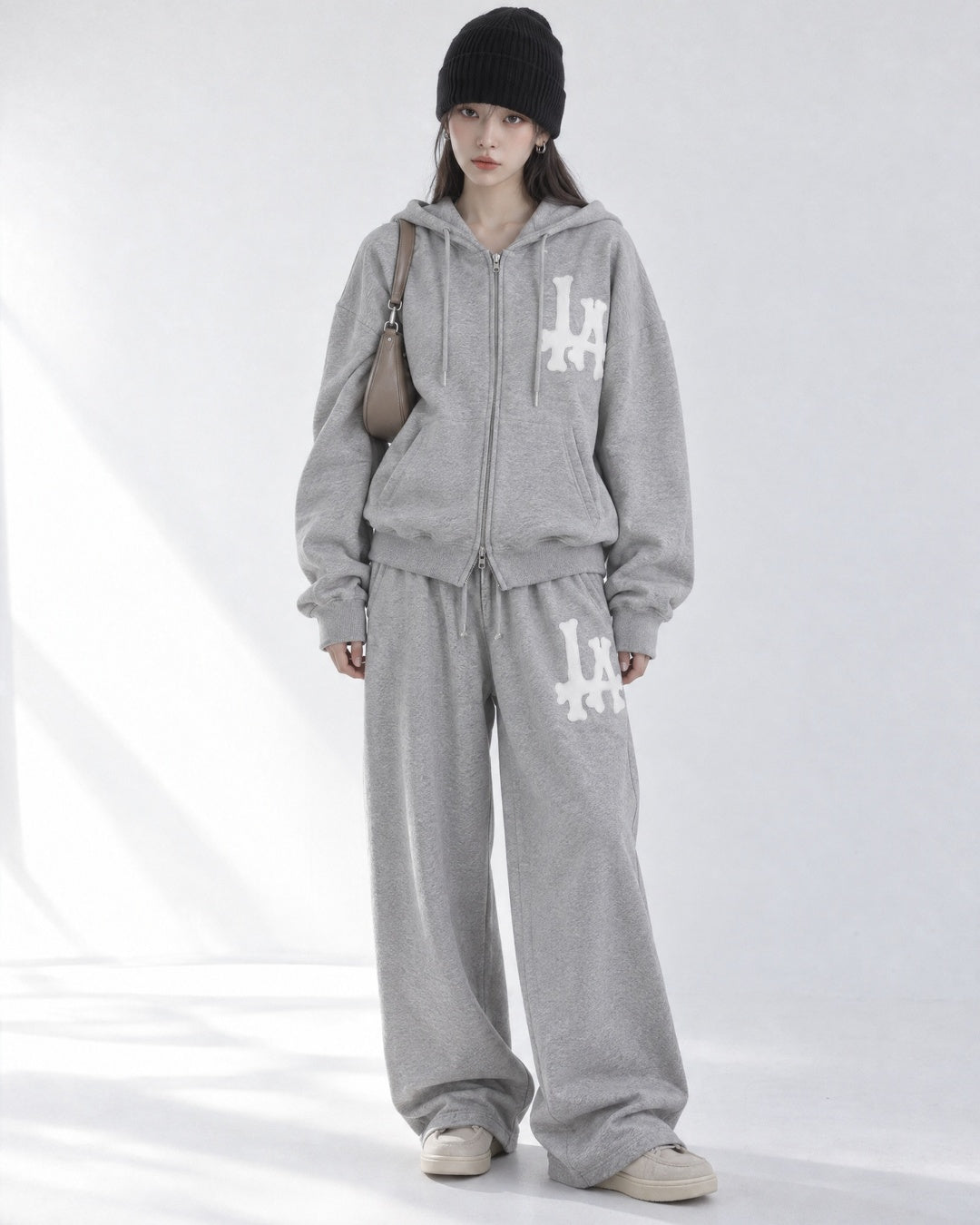 (UNISEX) LA Crop Hood Zip-up