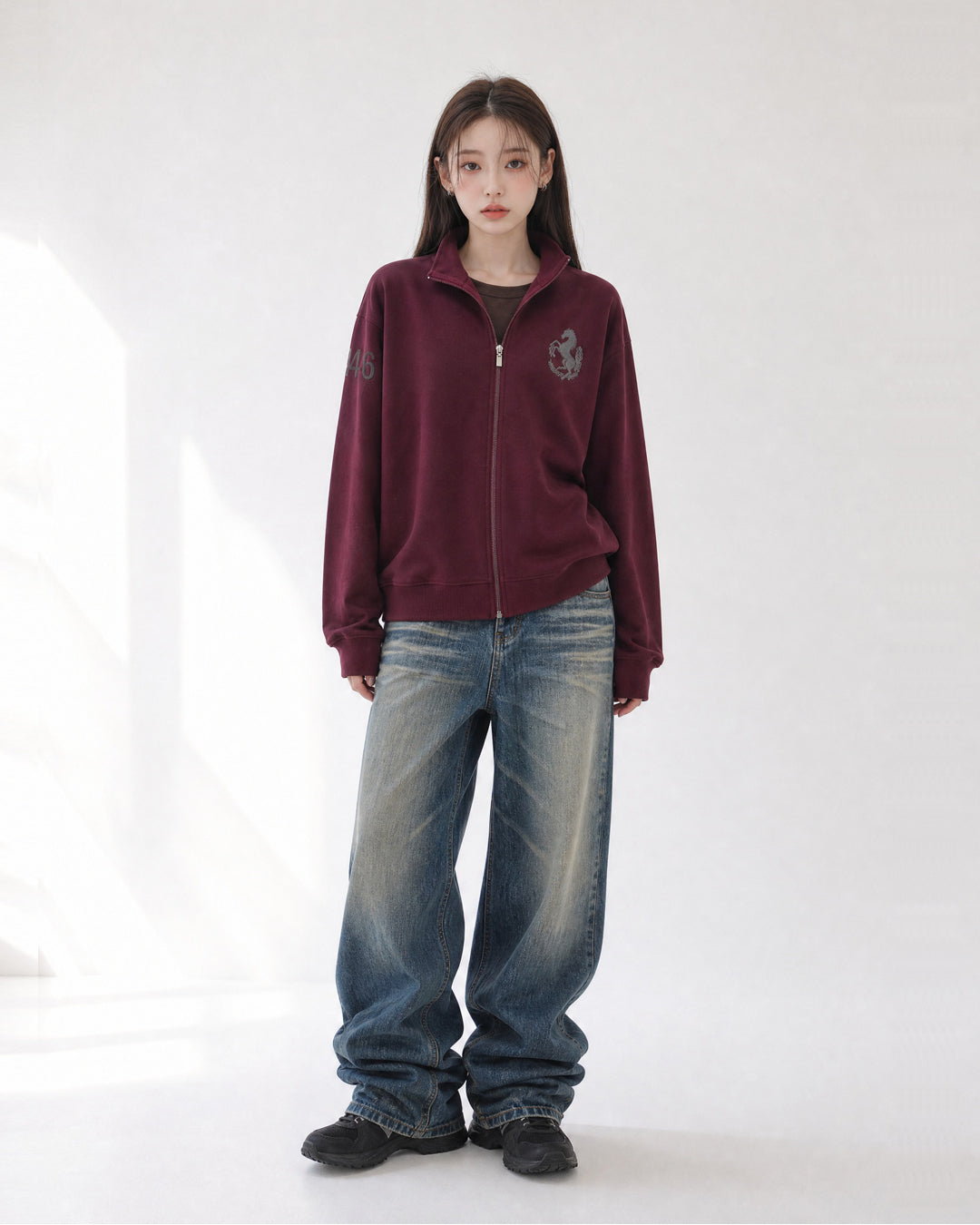 (UNISEX) 46 Horse Jersey Zip-up