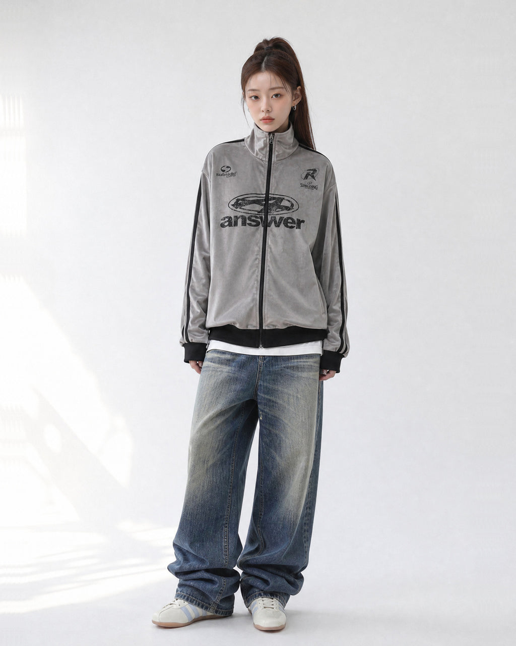 (UNISEX) Velour Track Jersey Jacket