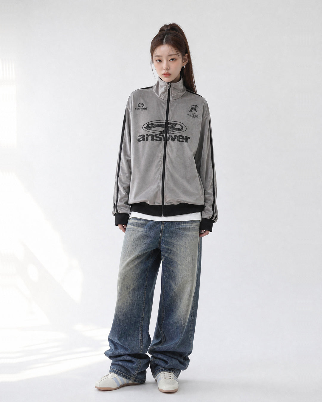 (UNISEX) Velour Track Jersey Jacket