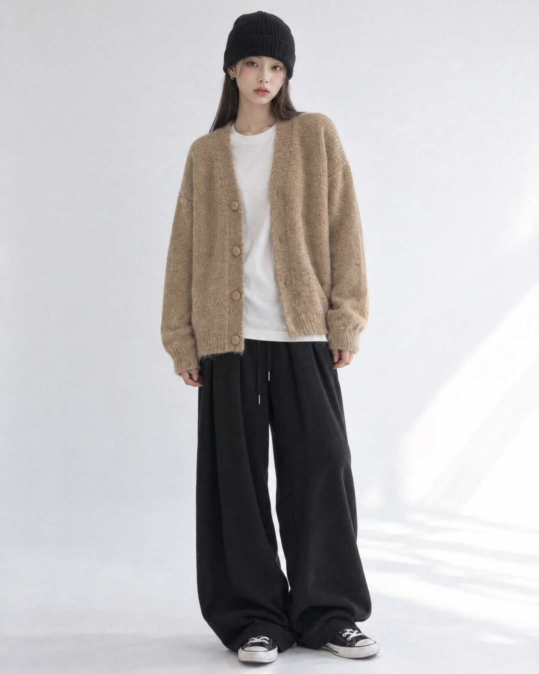 (UNISEX) Bulky Brush Wool Cardigan