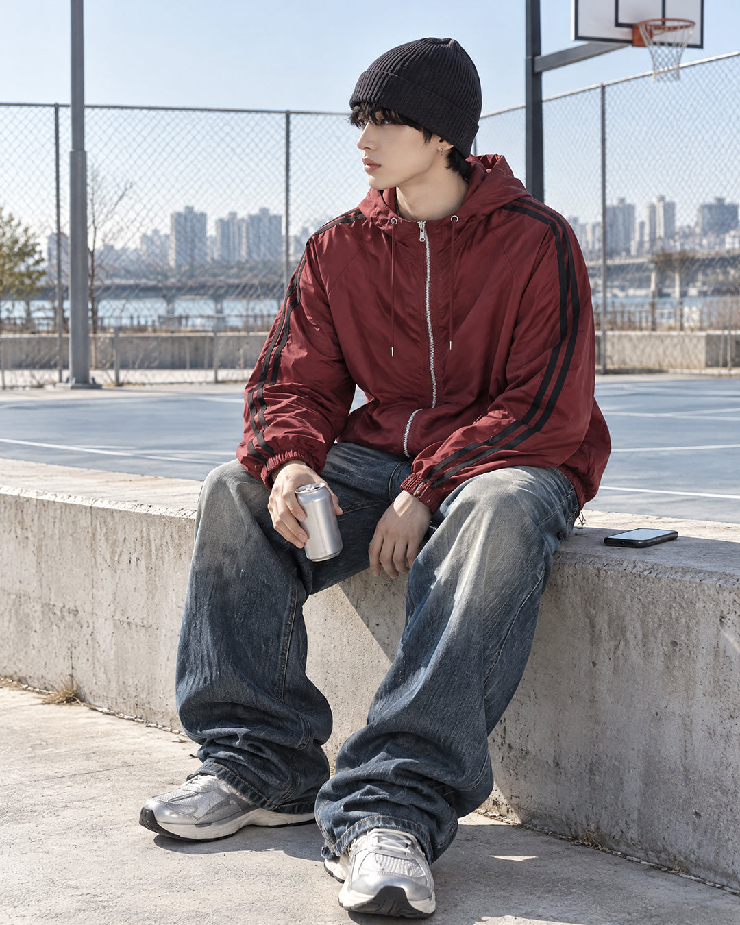 (UNISEX) Aka Track Hood Windbreaker