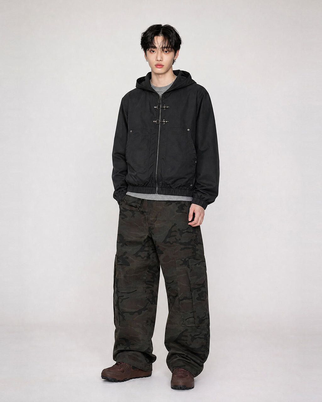 (UNISEX) Buckle Hood Jumper