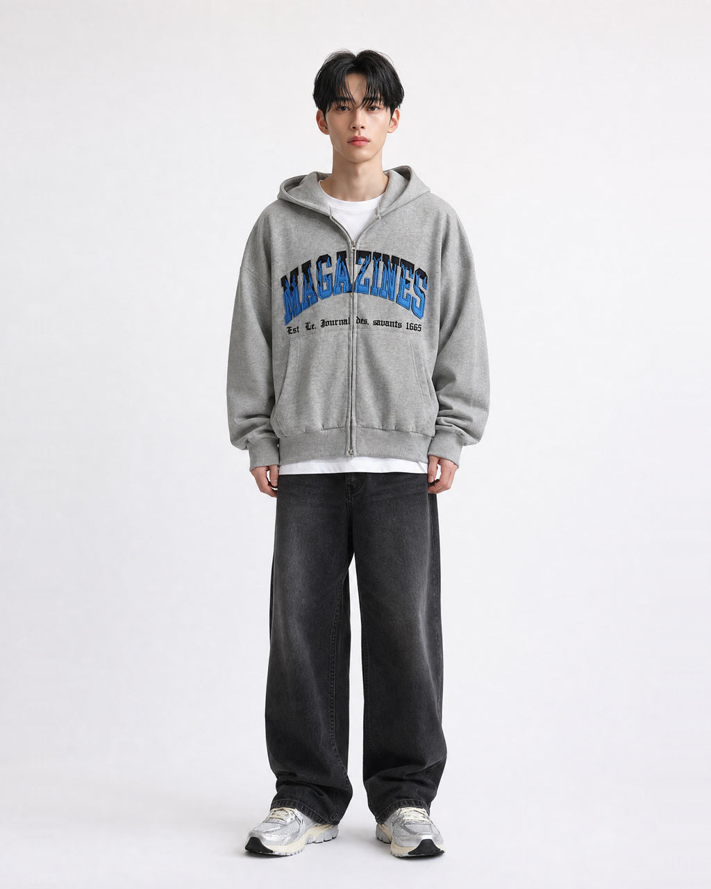(UNISEX) Magazine Over Hood Zip-Up