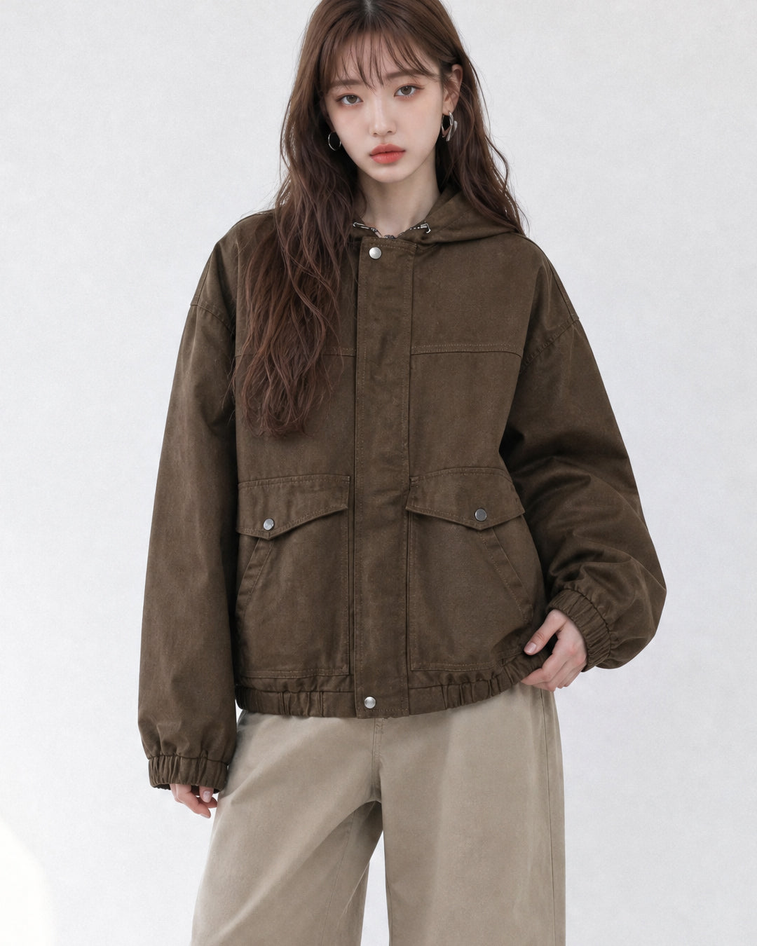 (UNISEX) Over Cotton Hooded Jacket