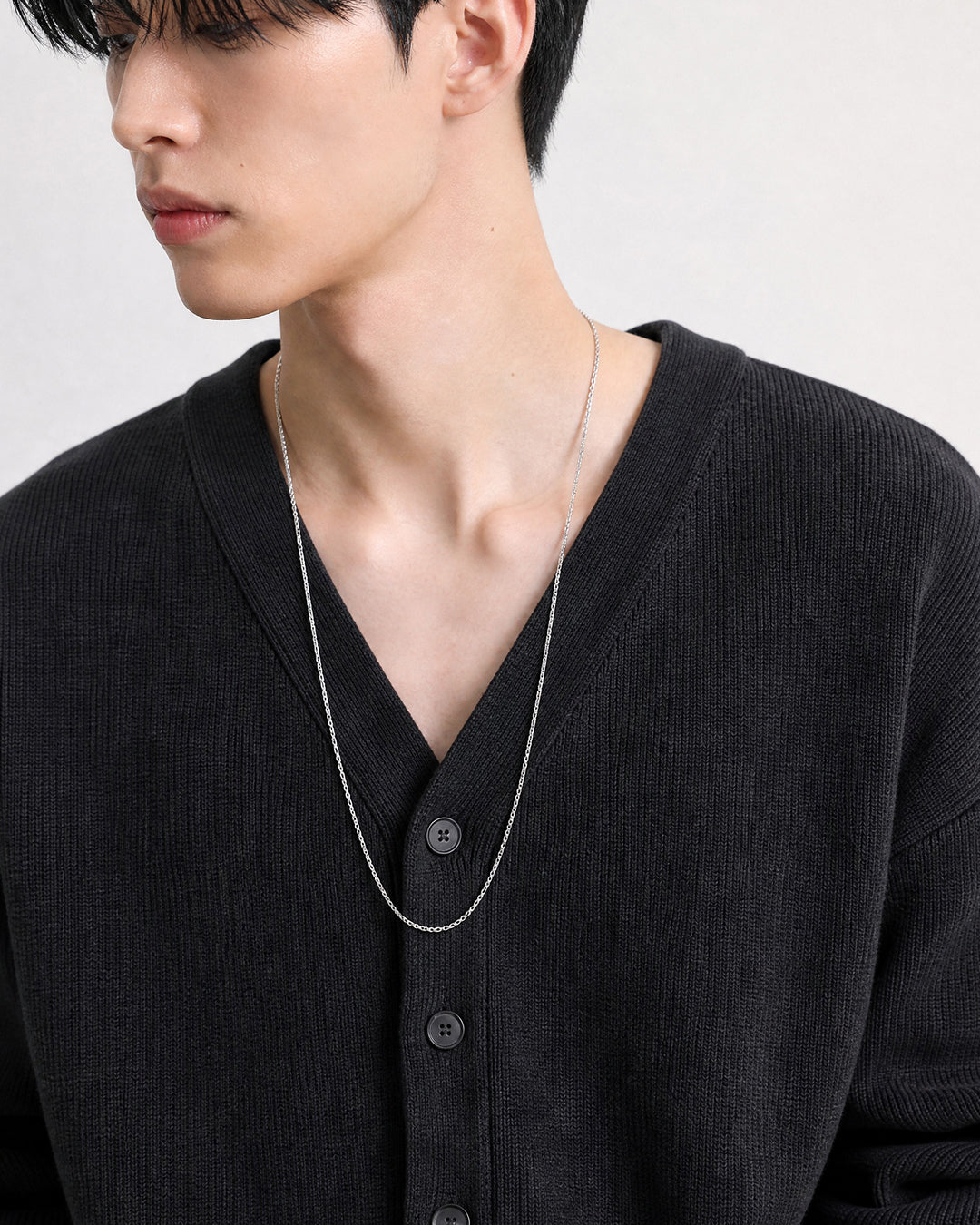 (UNISEX) Knitted V-Neck Cardigan